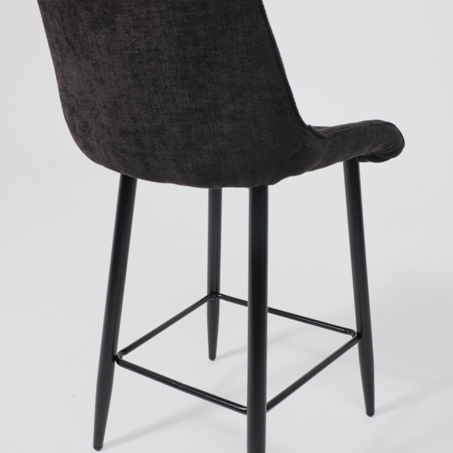 Стул BARON, барный, черный микровелюр фото-4 Стул BARON, барный, черный микровелюр фото-4