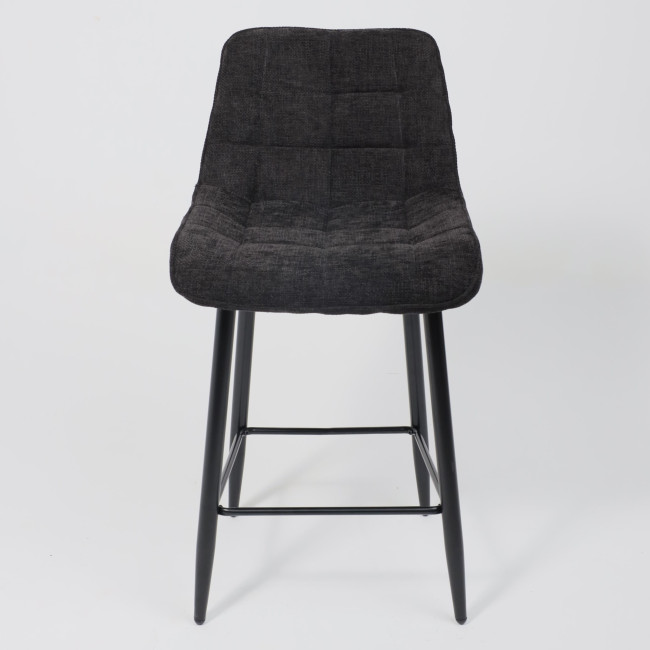 Стул BARON, барный, черный микровелюр - фото2 Стул BARON, барный, черный микровелюр - фото2