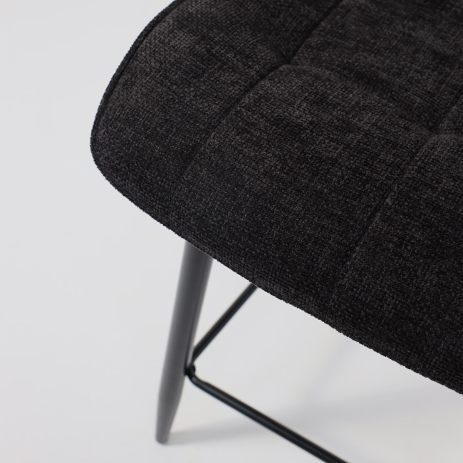 Стул BARON, барный, черный микровелюр фото-3 Стул BARON, барный, черный микровелюр фото-3