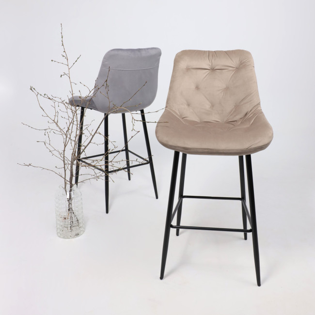 Стул ATINA барный бежевый - фото1 Стул ATINA барный бежевый - фото1