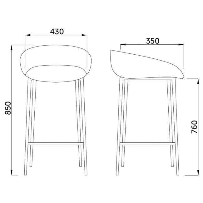 Стул MARCEL, барный, серый/черный - фото2 Стул MARCEL, барный, серый/черный - фото2