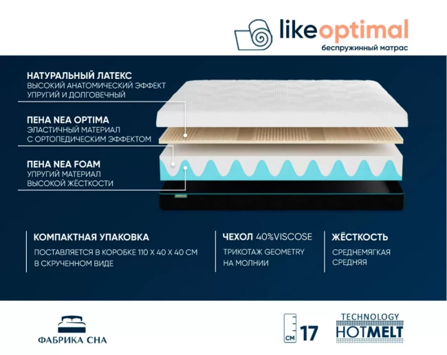 Матрас Фабрика сна Like optimal, 80*190 - фото2