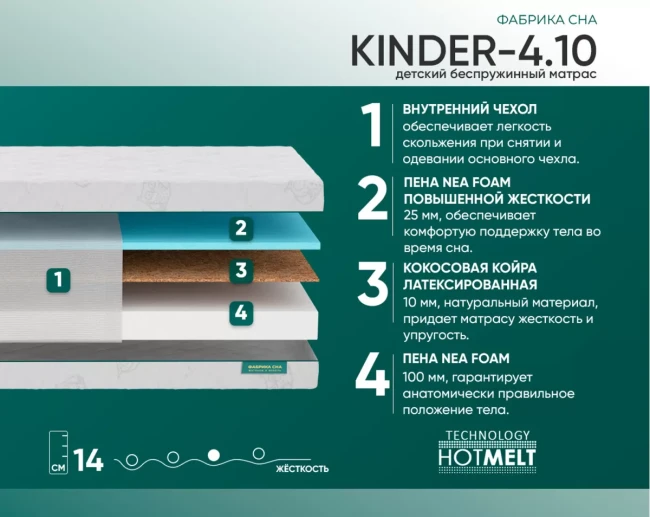 Матрас Фабрика сна Киндер-4.10 - фото2 Матрас Фабрика сна Киндер-4.10 - фото2